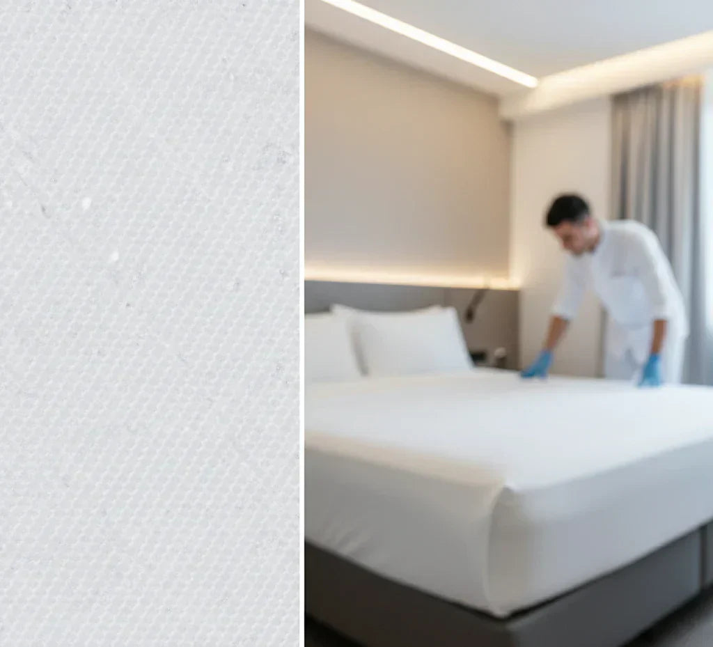 Protocolo de prevención de chinches y ácaros: inspección de cama profesional y detalle de tejido protector transpirable para hotelería 2026